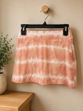New NWT Prince Girls' Tennis Print Knit Skort - Pink Wave Sz M 8 10